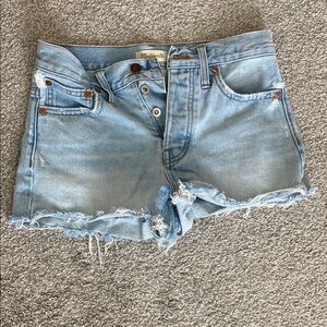 Madewell Blue Jean Shorts Distressed Cut-Off Style